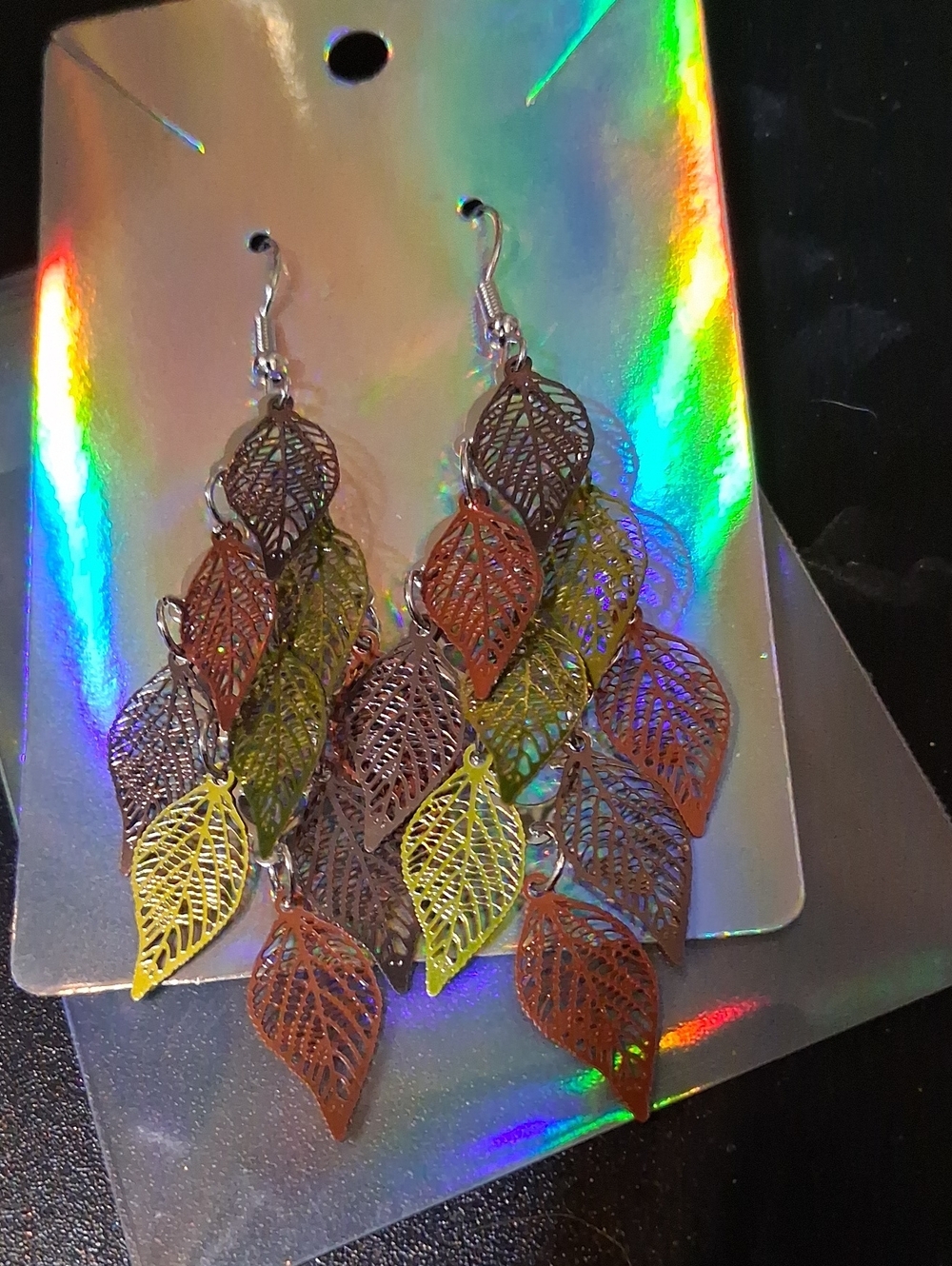 $8 Each Or Bundle 5/$20 Brown & Green Leaf Dangle Earrings - Picture 10 of 12